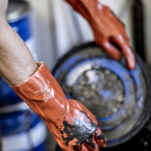 NITRAS protichemické rukavice, červené, EN 388, EN ISO 374 bavlněný žerzej | Balení (12 párů)