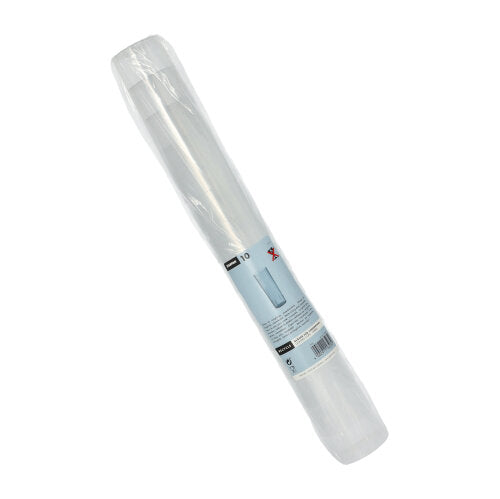 Role průhledných sáčků v průhledném obalu s bílomodrou etiketou Starpak – ideální pro ekologické skladování spolu s vašimi Starpak 10 opakovaně použitelnými sklenicemi na long drinky.