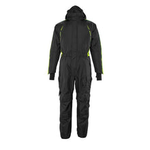 Overal s kapsami na kolenou, lehká zimní kombinace, černá/hi-vis žlutá