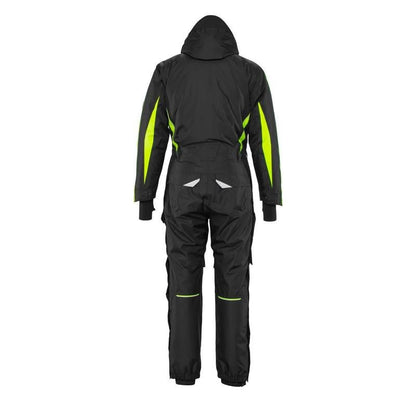 Overal s kapsami na kolenou, lehká zimní kombinace, černá/hi-vis žlutá