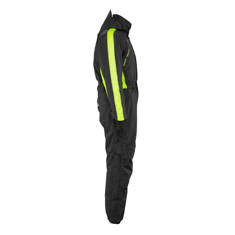 Overal s kapsami na kolenou, lehká zimní kombinace, černá/hi-vis žlutá