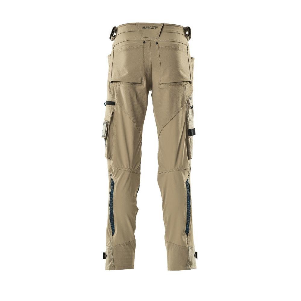 Kalhoty s kapsami na kolena z Dyneema, strečové kalhoty, světlé khaki
