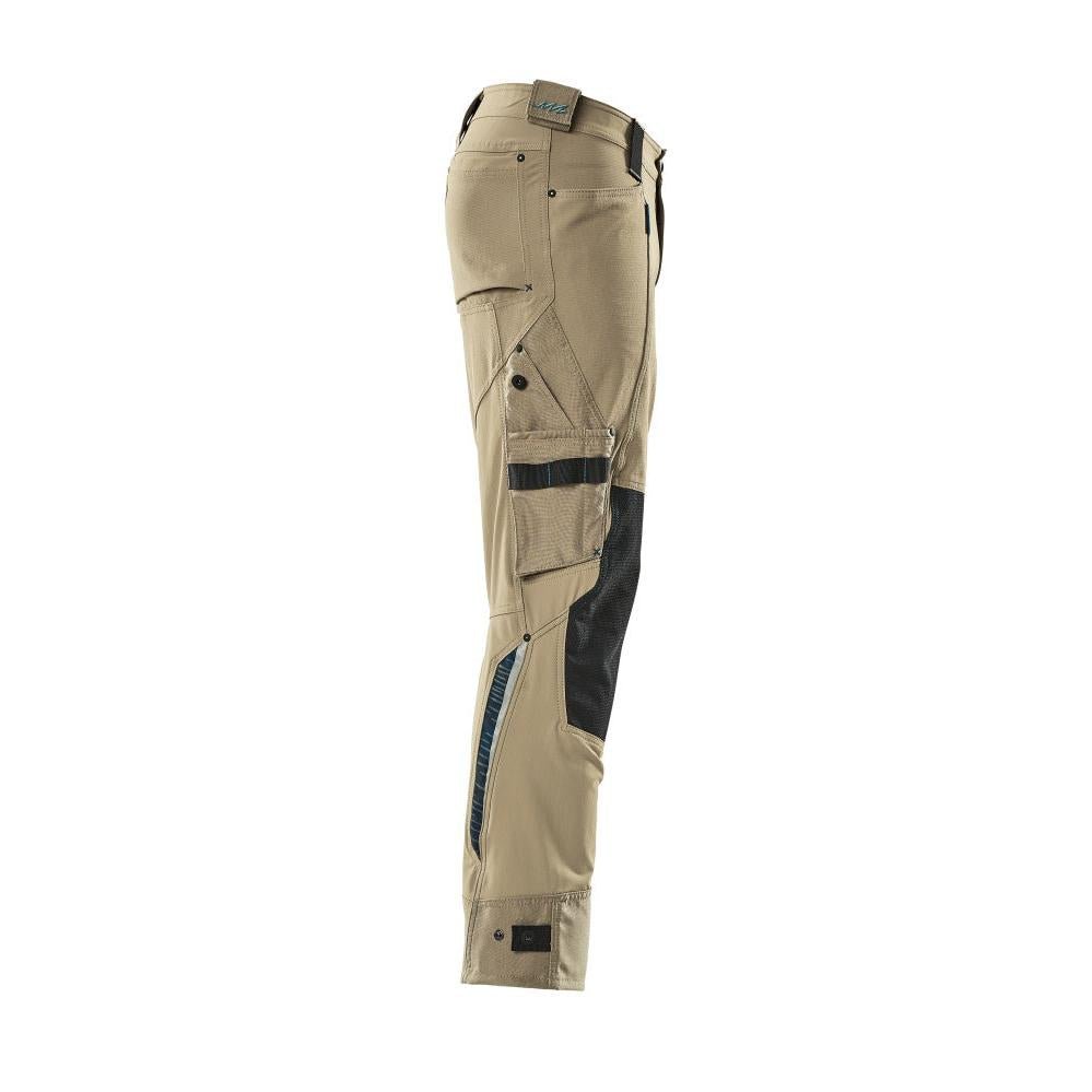Kalhoty s kapsami na kolena z Dyneema, strečové kalhoty, světlé khaki