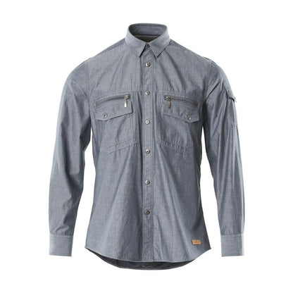 Košile Chambray se síťovanou podšívkou, sepraný tmavý denim