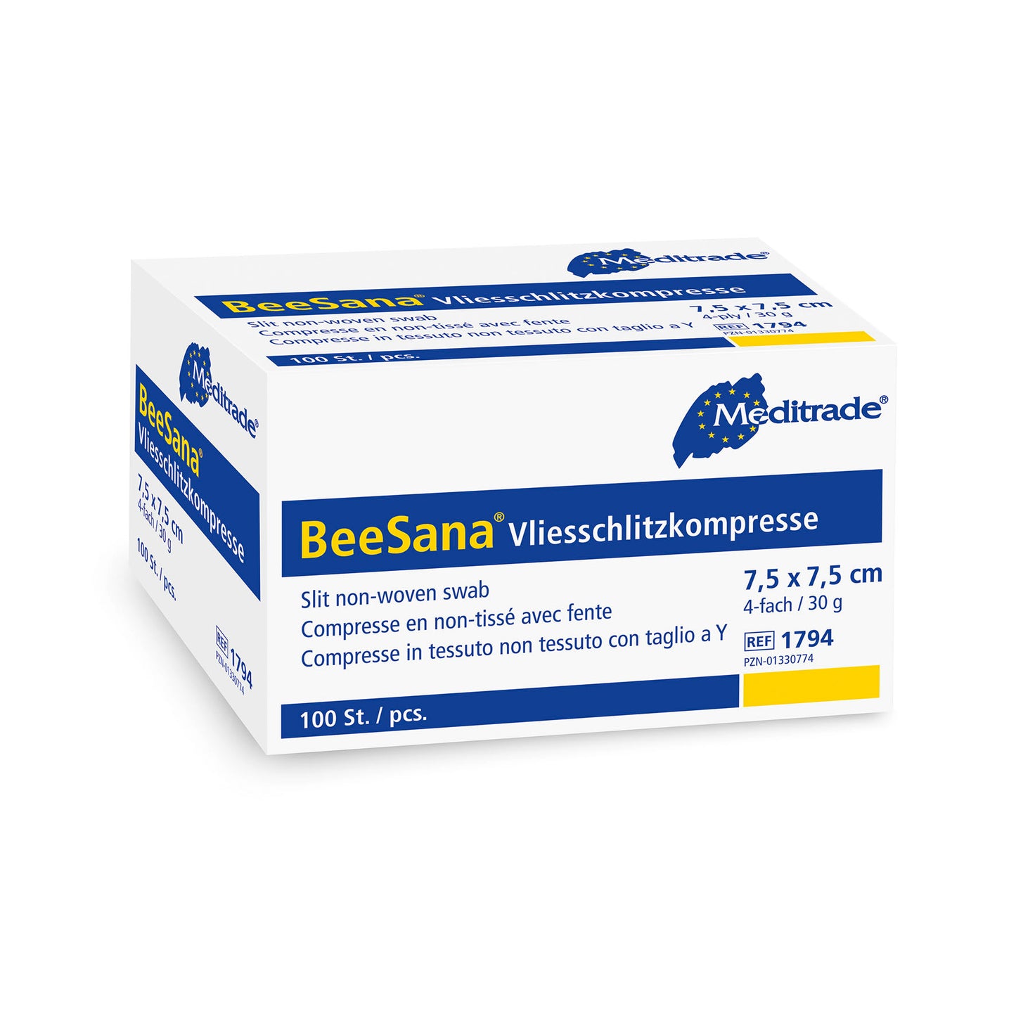 BeeSana® fleece štěrbinový obklad, nesterilní, 4násobný