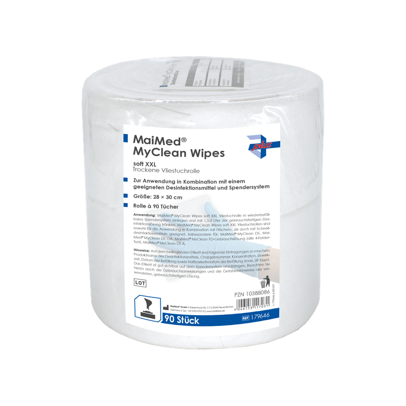 MaiMed MyClean Wipes jemné ubrousky XXL desi, náplň 90 listů, nenasycené, 28x30cm | Balení (90 listů)