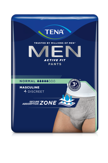 Tena muži aktivní fit kalhoty normální kalhoty inkontinence, šedá