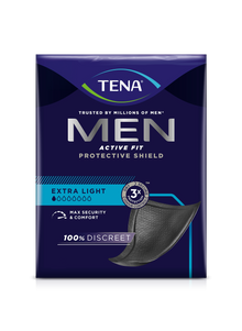 Tena muži Aktivní ochranný štít Extra Light Inkontinence Insert | Pack (14 kusů)