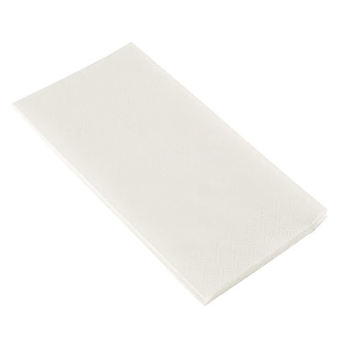 Stoh PAPSTAR ubrousků 2-vrstvé, 33x33 cm, bílé, hlavový záhyb (250 kusů) od PAPSTAR GmbH je úhledně složený do obdélníků a umístěn na bílém pozadí.