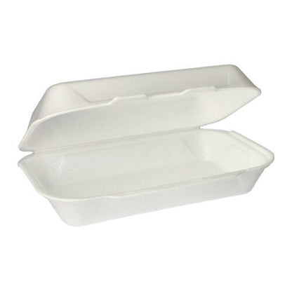Bílá univerzální krabice Starpak (XPS, 1800 ml, 7,5 x 24 x 13,3 cm) s klopovým víkem je otevřená a odhaluje prázdný vnitřní prostor - ideální pro všestranné použití. Krabice je dodávána ve 100balení zabaleném ve smršťovací fólii.