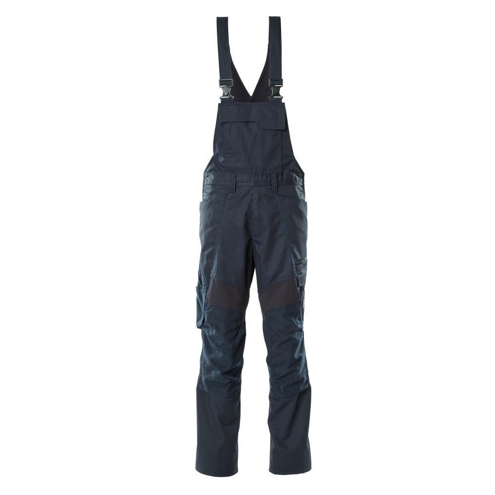 Dungarees, kolenní kapsy, strečové vsadky Dungarees, černo-modré