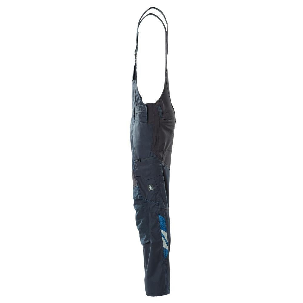 Dungarees, kolenní kapsy, strečové vsadky Dungarees, černo-modré