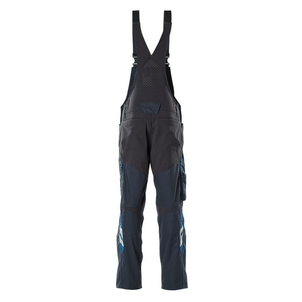 Dungarees, kolenní kapsy, strečové vsadky Dungarees, černo-modré
