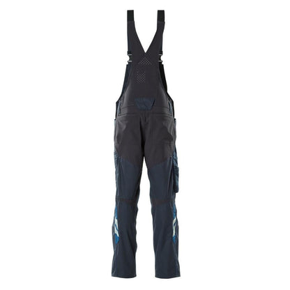 Dungarees, kolenní kapsy, strečové vsadky Dungarees, černo-modré