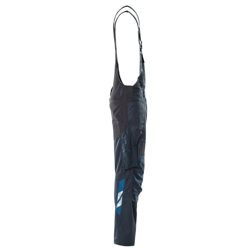 Dungarees, kolenní kapsy, strečové vsadky Dungarees, černo-modré