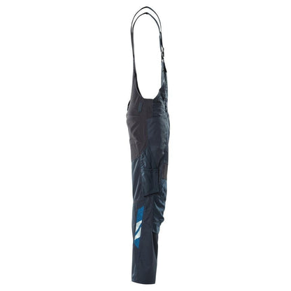 Dungarees, kolenní kapsy, strečové vsadky Dungarees, černo-modré
