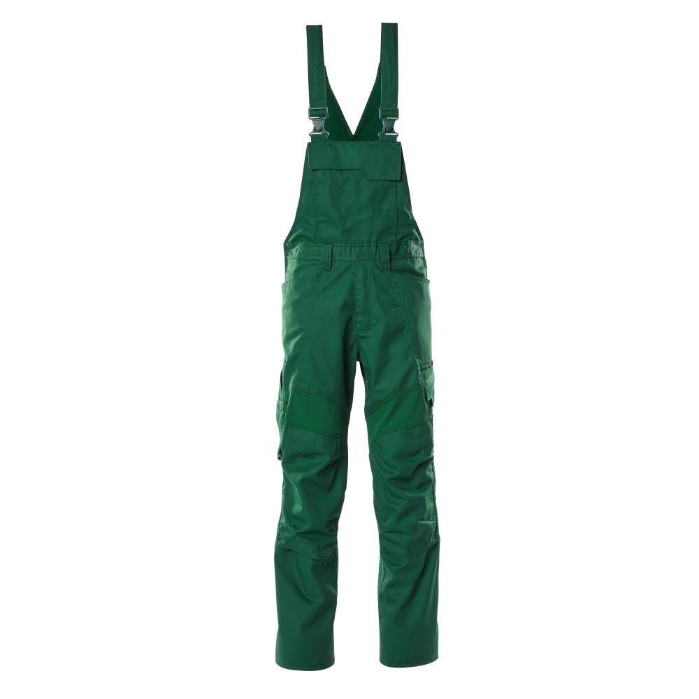 Dungarees, kolenní kapsy, strečové vsadky Dungarees, zelené