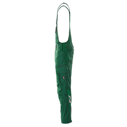 Dungarees, kolenní kapsy, strečové vsadky Dungarees, zelené