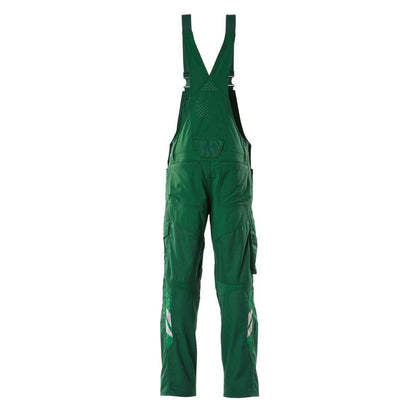 Dungarees, kolenní kapsy, strečové vsadky Dungarees, zelené