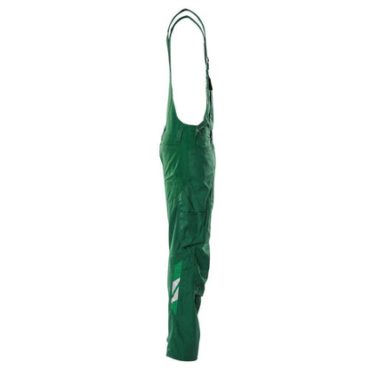 Dungarees, kolenní kapsy, strečové vsadky Dungarees, zelené