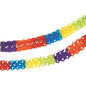 Papírová girlanda PAPSTAR (Ø 11,5 cm, 4 m) od PAPSTAR GmbH je slavnostní dekorace s pestrými, opakujícími se úseky v červené, oranžové, žluté, zelené, modré a fialové barvě - ideální pro živou párty výzdobu.