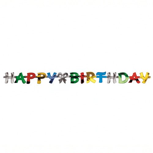 Řetěz s pozdravem "Happy Birthday" (1,4 m) od PAPSTAR GmbH je pestrobarevný banner s barevnými písmeny - ideální slavnostní dekorace pro každou narozeninovou oslavu. Je dodáván v jednotlivém balení a na bílém pozadí vypadá obzvlášť krásně.