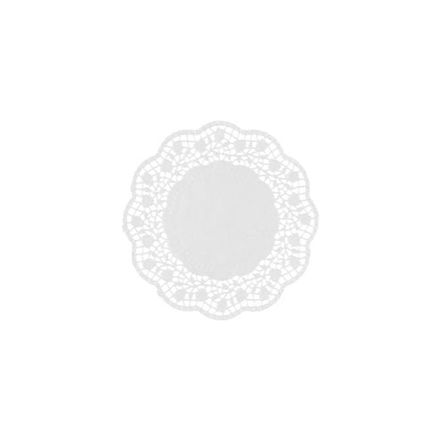 Kulatá podložka pod talíře a šálky PAPSTAR, Ø 12 cm, bílá (250 kusů, smršťovací fólie) od společnosti PAPSTAR GmbH má kulatý bílý design s krajkovým okrajem - ideální jako elegantní podložka pro šálky nebo talíře.