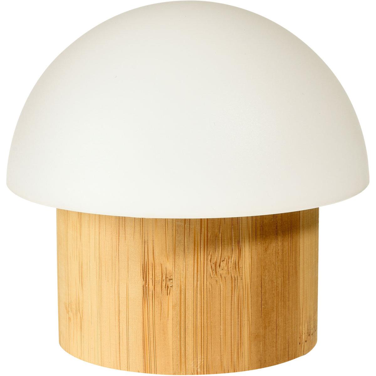 Držák na LED svíčku z bambusu (105x110 mm) od Duni GmbH, ve stylovém designu, byl fotografován na bílém pozadí - elegantní volba pro udržitelné osvětlení. Balení: 1 kus.