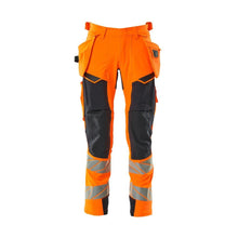 Kalhoty s kapsami na zavěšení, kalhoty ULTIMATE STRETCH, vysoce oranžová/černo-modrá