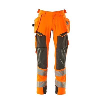 Kalhoty s kapsami na zavěšení, kalhoty ULTIMATE STRETCH, vysoce oranžová/tmavě antracitová