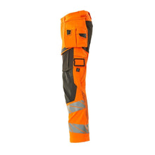 Kalhoty s kapsami na zavěšení, kalhoty ULTIMATE STRETCH, vysoce oranžová/tmavě antracitová