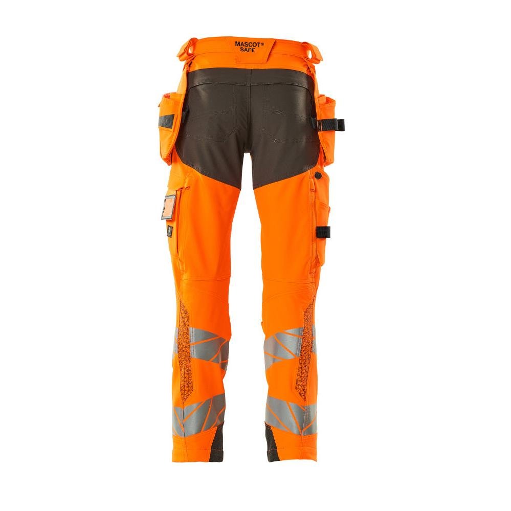 Kalhoty s kapsami na zavěšení, kalhoty ULTIMATE STRETCH, vysoce oranžová/tmavě antracitová