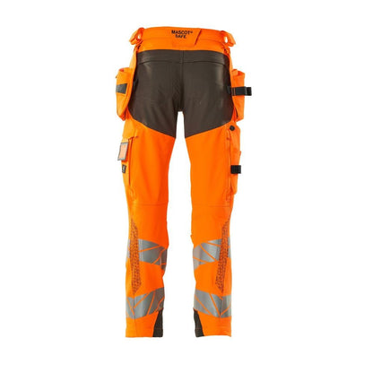 Kalhoty s kapsami na zavěšení, kalhoty ULTIMATE STRETCH, vysoce oranžová/tmavě antracitová