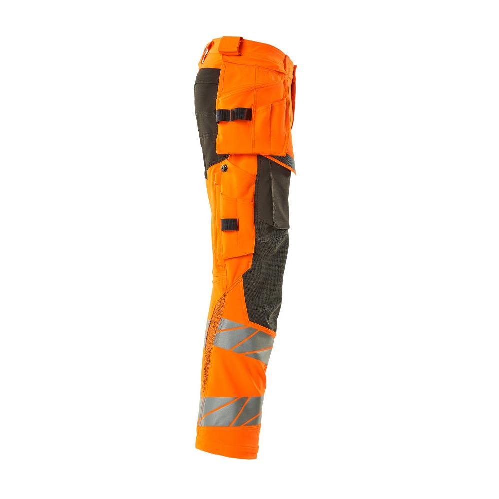 Kalhoty s kapsami na zavěšení, kalhoty ULTIMATE STRETCH, vysoce oranžová/tmavě antracitová