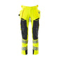 Kalhoty s kapsami na zavěšení, kalhoty ULTIMATE STRETCH, hi-vis žlutá/černo-modrá