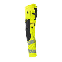 Kalhoty s kapsami na zavěšení, kalhoty ULTIMATE STRETCH, hi-vis žlutá/černo-modrá