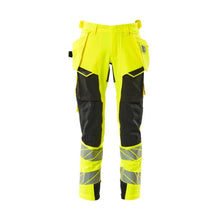 Kalhoty s kapsami na zavěšení, kalhoty ULTIMATE STRETCH, hi-vis žlutá/černá
