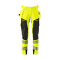 Kalhoty s kapsami na zavěšení, kalhoty ULTIMATE STRETCH, hi-vis žlutá/černá