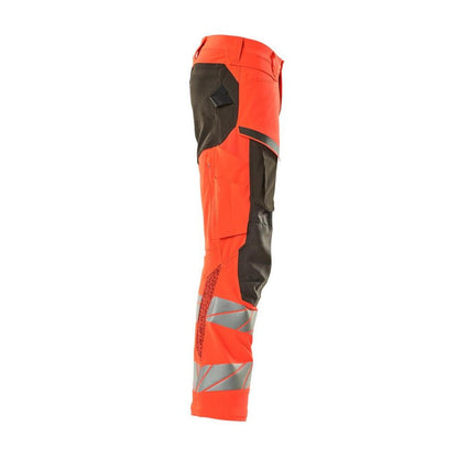 Kalhoty s kapsami na kolenou, kalhoty ULTIMATE STRETCH, vysoká červená/tmavě antracitová