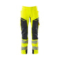 Kalhoty s kapsami na kolenou, kalhoty ULTIMATE STRETCH, hi-vis žlutá/černo-modrá