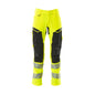 Kalhoty s kapsami nad koleny, kalhoty ULTIMATE STRETCH, hivis žlutá/černá
