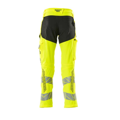 Kalhoty s kapsami nad koleny, kalhoty ULTIMATE STRETCH, hivis žlutá/černá