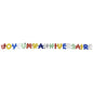 Řetěz "Joyeux Anniversaire" 1,9 m od PAPSTAR GmbH s barevnými písmeny jako slavnostní narozeninová dekorace, ideální pro narozeniny a oslavy. Dodává se v jednotlivém balení.
