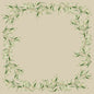 Die Dunicel-Mitteldecken 84 x 84 cm Foliage von Duni GmbH haben ein quadratisches beigefarbenes Design mit grünem Blattrand, das Ihre Tischdekoration schön einrahmt. Geliefert in Packungen zu 100 Stück, ideal für die stilvolle Tischdekoration.