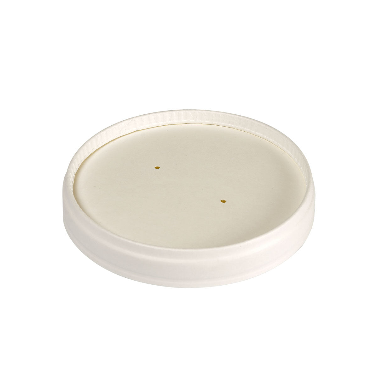 Der Deckel Karton Ronda SHORT von Duni GmbH ist ein runder, weißer FSC/PLA-Karton-Deckel (90x90x16 mm) für 240/360 ml, ideal für nachhaltige Verpackung. Die Packung enthält 25 Stück.