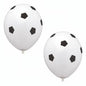 Dva PAPSTAR balónky "Soccer" (Ø 29 cm) od PAPSTAR GmbH s černým fotbalovým vzorem jsou ideální jako party dekorace pro dětské narozeniny; k dispozici v balení po 8 kusech - ideální pro fotbalové party.
