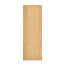 Eine rechteckige, braune Ovenbag tall Papier (105x40x320) von Duni GmbH ist unbenutzt vor einem weißen Hintergrund abgebildet. Die Tüte aus beschichtetem Papier hat eine glatte Oberfläche ohne Griffe oder Branding. Verkauft in Packungen mit 600 Stück.