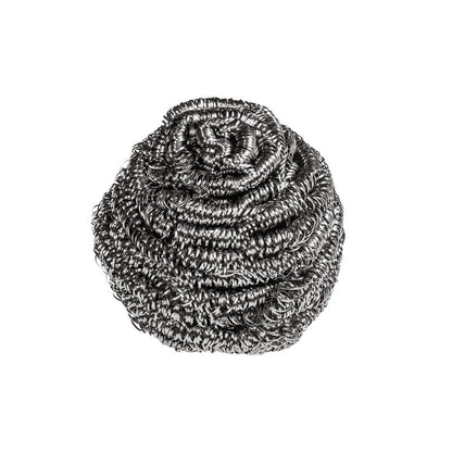 Scotch-Brite® nerezová spirála od 3M Deutschland GmbH (3 kusy na balení) ze stříbrné nerezové oceli s kroucenou strukturou je ideální pro čištění kuchyně a odstraňuje odolné nečistoty. Zobrazeno na bílém pozadí.