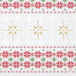 Die Servietten 40x40 3lagig 1/4 Tradition von Duni GmbH zeigen festliche rote, grüne und goldene Schneeflocken- und Sternmuster in Reihen auf Weiß - ideal für die Weihnachtsdekoration. Jede Packung enthält 250 Servietten.