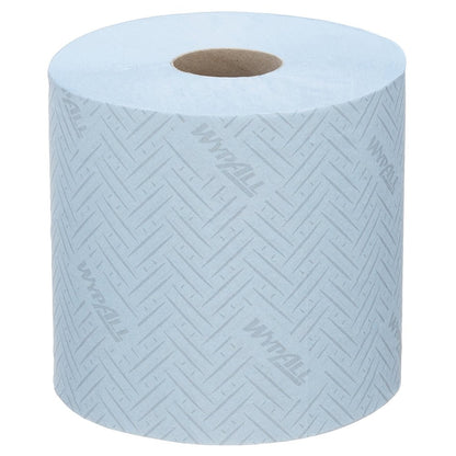 Papírová utěrka WypAll® L10 (38,00 cm x 18,30 cm) od Kimberly-Clark GmbH je velká, modrá průmyslová role s centrálním podáváním, která je ideální pro úklid ve službách a maloobchodě s dávkovačem Reach+™.